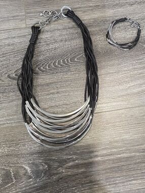 Tocara Matching Necklace & Bracelet, Stainless